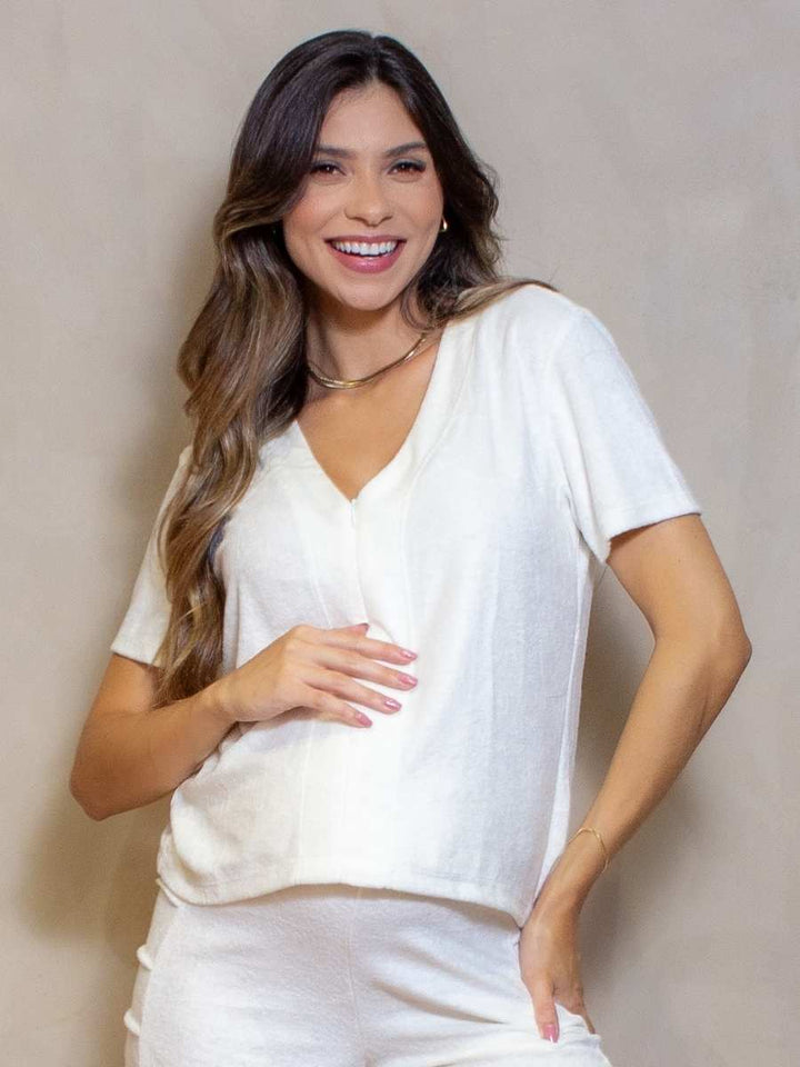 Blusa para Amamentação Atoalhada-Blusa-Mammy.b