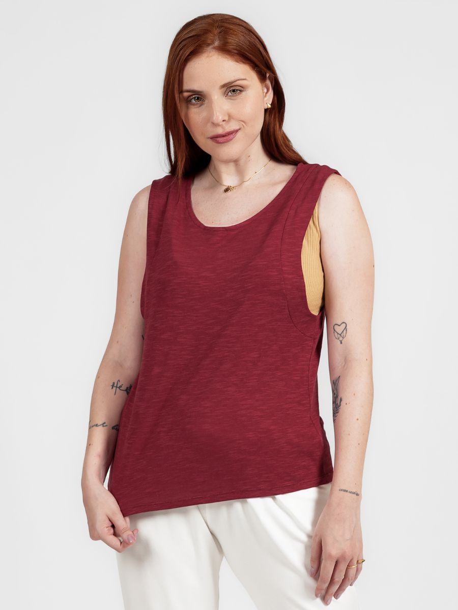 Blusa para Amamentar com Regata e Top Interno-Blusa-Mammy.b