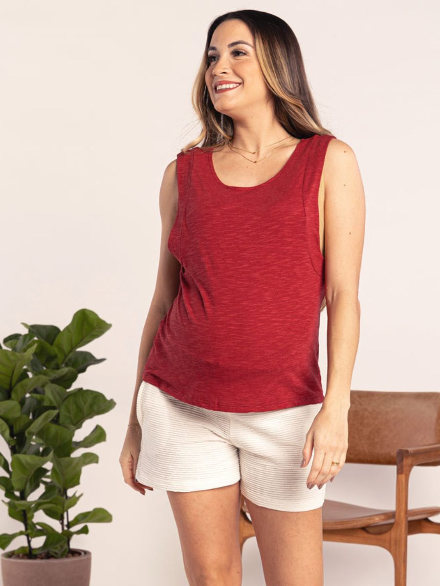 Blusa para Amamentar com Regata e Top Interno-Blusa-Mammy.b