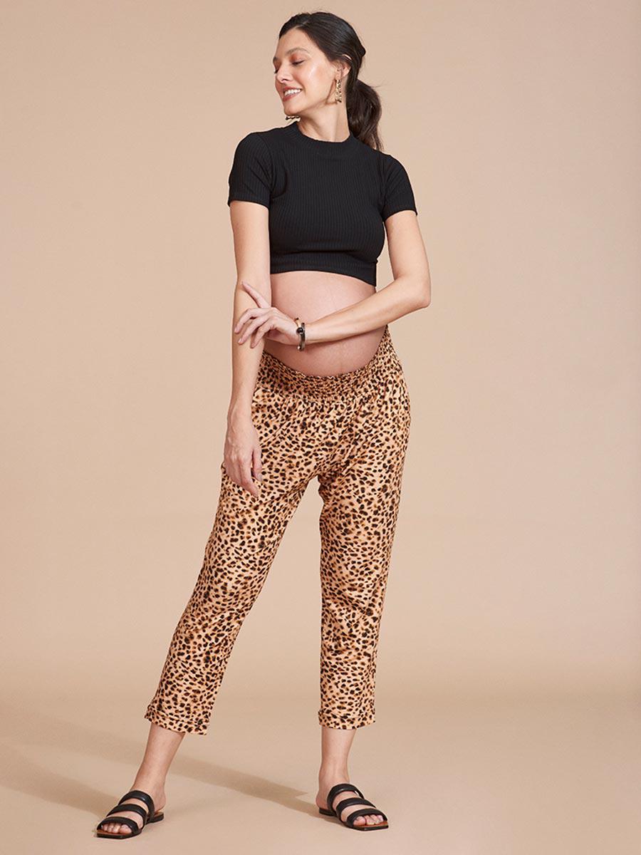 Calça Gestante Cós Lastex - Estampa Animal Print-Calça-Mammy.b