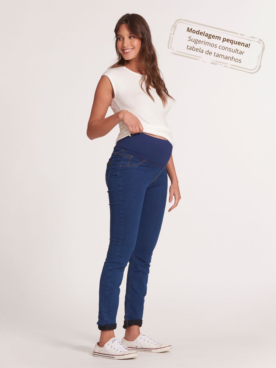 Calça Gestante Jeans Skinny-Calça-Mammy.b