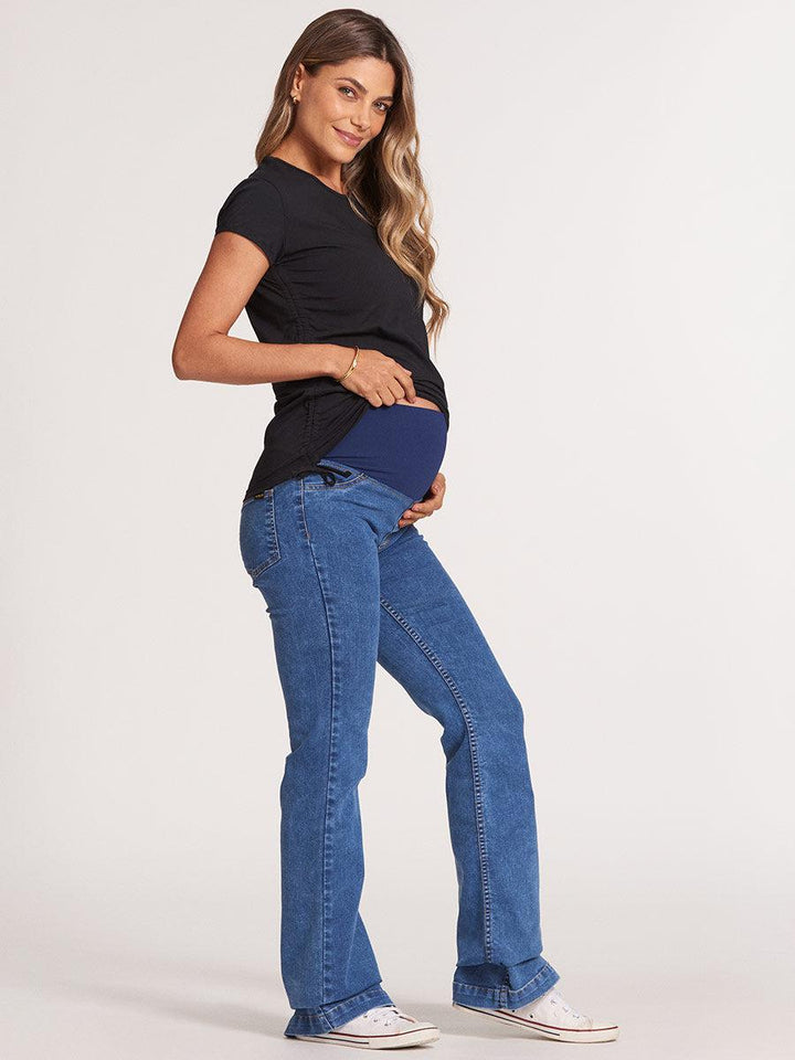 Calça Jeans Gestante Flare-Calça-Mammy.b