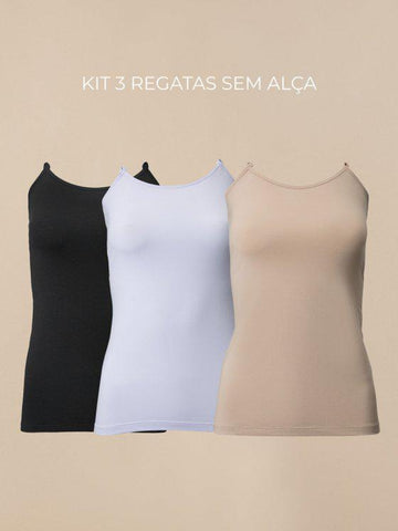 Kit Econômico de Regatas de Amamentação sem Alça-Blusa-Mammy.b