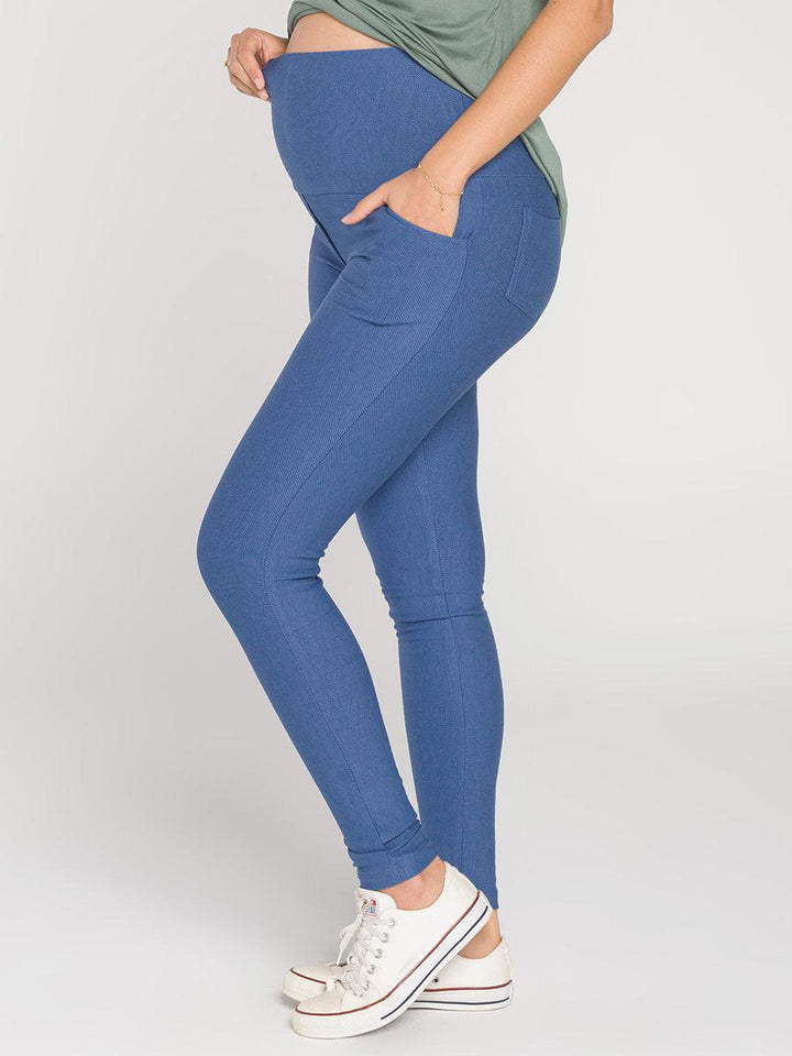 Legging Gestante Moletom Denim-Calça-Mammy.b