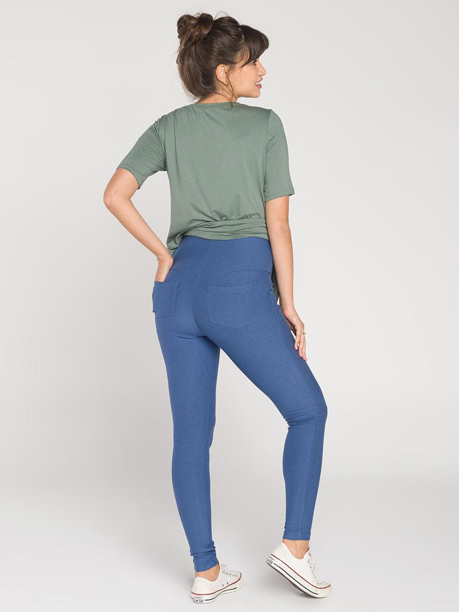 Legging Gestante Moletom Denim-Calça-Mammy.b