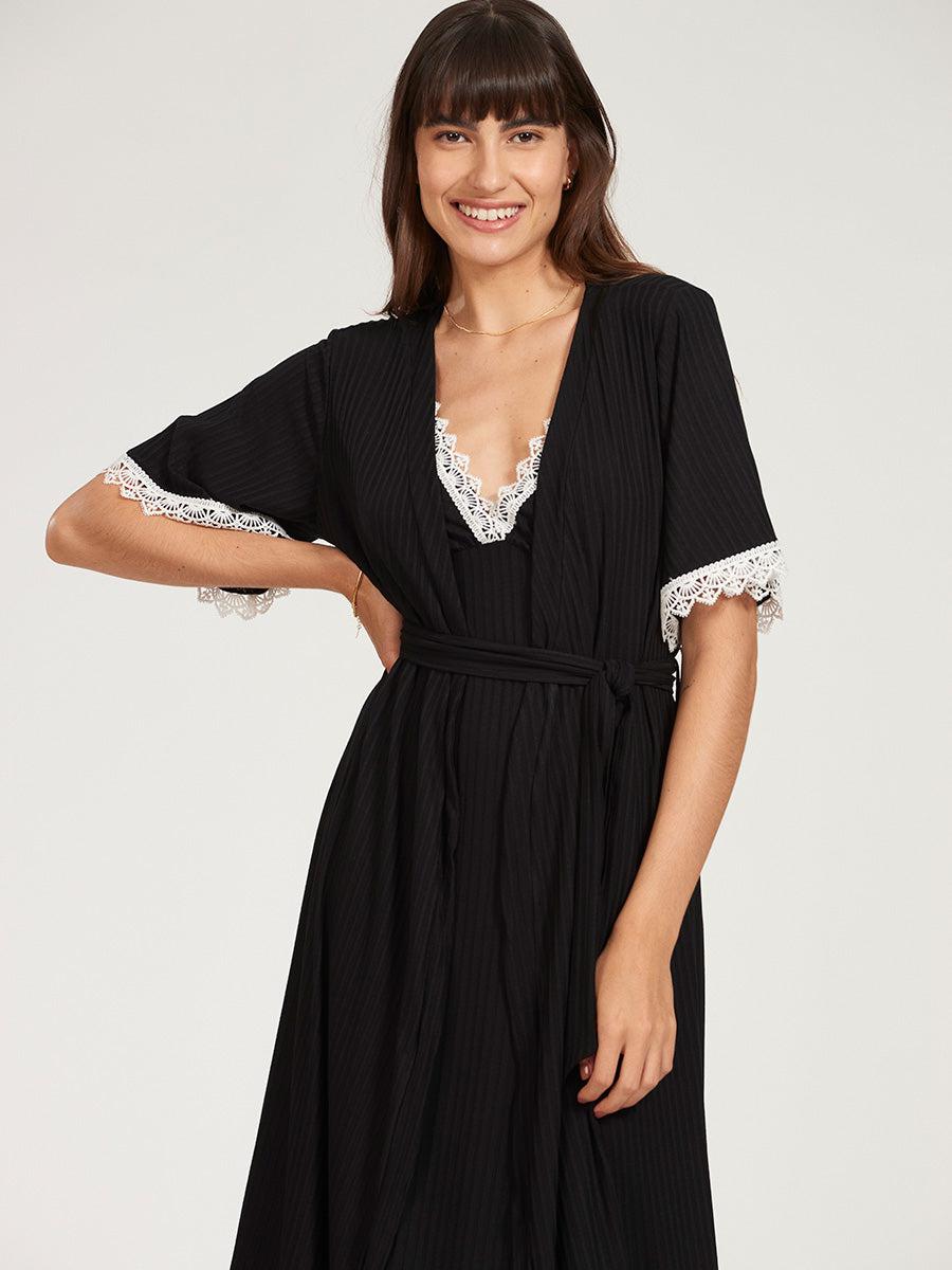 Robe Canelado com Renda-Camisola-Mammy.b